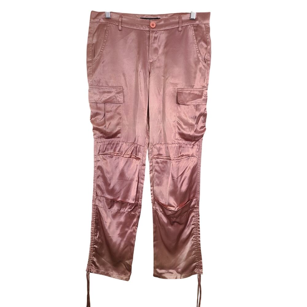 Y2k Rampage Rose Shiny Low-rise Cargo Parachute Pants